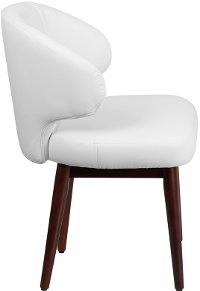 Small White Leather Accent Chair-2