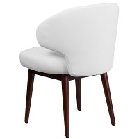Small White Leather Accent Chair-3