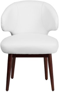 Small White Leather Accent Chair-4