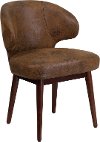 Small Vintage Brown Microfiber Accent Chair-1