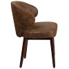 Small Vintage Brown Microfiber Accent Chair-2