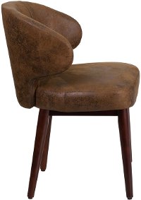 Small Vintage Brown Microfiber Accent Chair-2
