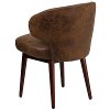 Small Vintage Brown Microfiber Accent Chair-3