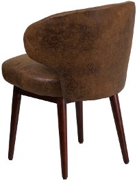 Small Vintage Brown Microfiber Accent Chair-3