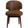 Small Vintage Brown Microfiber Accent Chair-4