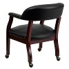 Black Vinyl Accent Chair with Casters-3