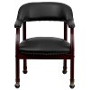 Black Vinyl Accent Chair with Casters-4