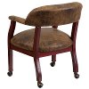 Vintage Brown Microfiber Accent Chair with Casters-3