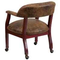 Vintage Brown Microfiber Accent Chair with Casters-3