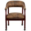 Vintage Brown Microfiber Accent Chair with Casters-4