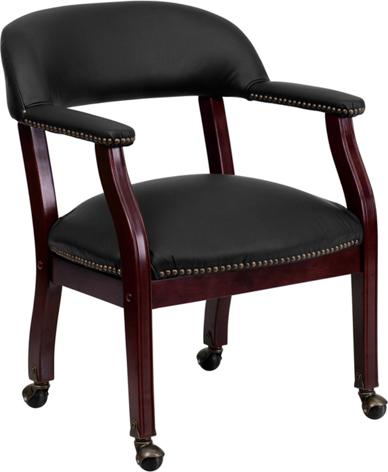 Black Leather Accent Chair With Casters Rc Willey Furniture Black Leather Accent Chair With Casters