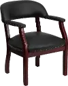 Sophisticated Black Vinyl Accent Chair