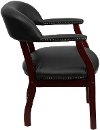 Sophisticated Black Vinyl Accent Chair-2