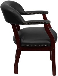 Sophisticated Black Vinyl Accent Chair-2