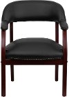 Sophisticated Black Vinyl Accent Chair-4