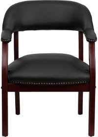 Sophisticated Black Vinyl Accent Chair-4