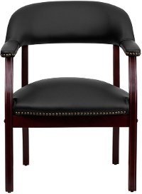 Sophisticated Black Leather Accent Chair-4