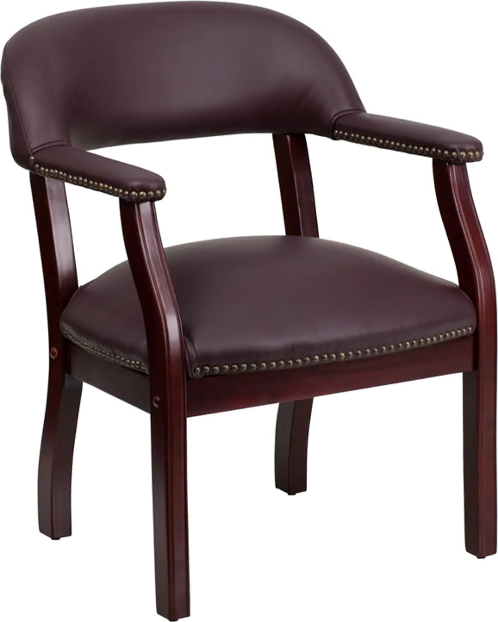 Sophisticated Burgundy Leather Accent Chair-1