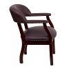 Sophisticated Burgundy Leather Accent Chair-2