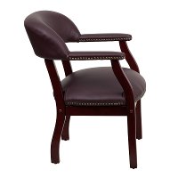 Sophisticated Burgundy Leather Accent Chair-2