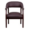 Sophisticated Burgundy Leather Accent Chair-4