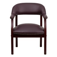 Sophisticated Burgundy Leather Accent Chair-4