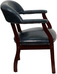 Sophisticated Blue Vinyl Accent Chair-2