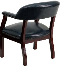 Sophisticated Blue Vinyl Accent Chair-3