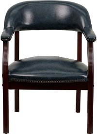 Sophisticated Blue Vinyl Accent Chair-4