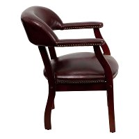 Sophisticated Burgundy Vinyl Accent Chair-2