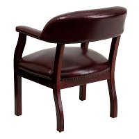 Sophisticated Burgundy Vinyl Accent Chair-3