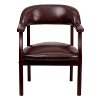 Sophisticated Burgundy Vinyl Accent Chair-4