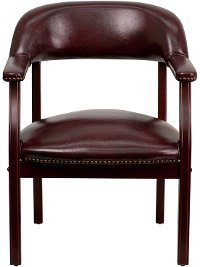 Sophisticated Burgundy Vinyl Accent Chair-4