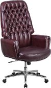 High Back Burgundy Leather Office Chair - Erico-1