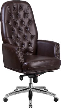 High Back Brown Leather Office Chair - Erico
