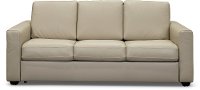 Taupe Leather-Match Queen Sofa Bed - Denver