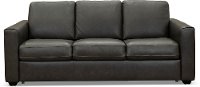 Charcoal Gray Leather-Match Queen Sofa Bed - Denver