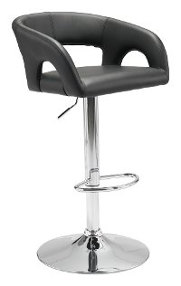 Black Leatherette Bar Stool - Har