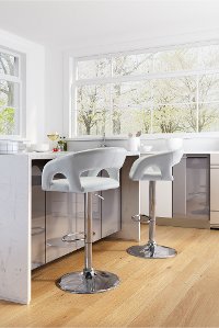 White Leatherette Bar Stool - Har