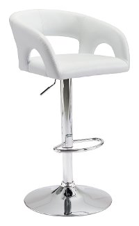 White Leatherette Bar Stool - Har-2