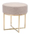 Modern Beige and Stainless Steel Stool - Bon