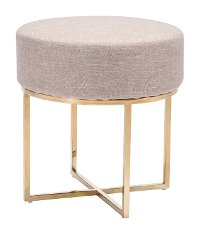 Modern Beige and Stainless Steel Stool - Bon