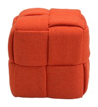 Orange Stool Square Ottoman - Checks-3