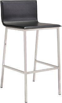 Black Leatherette Bar Stool - Marina