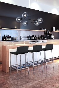 Black Leatherette Bar Stool - Marina-2