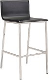 Set of 2 Black Leatherette Bar Stools - Marina