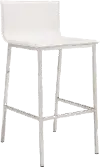 Marina White Leatherette Bar Stools (Set of 2)