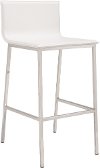 Set of 2 White Leatherette Bar Stools - Marina
