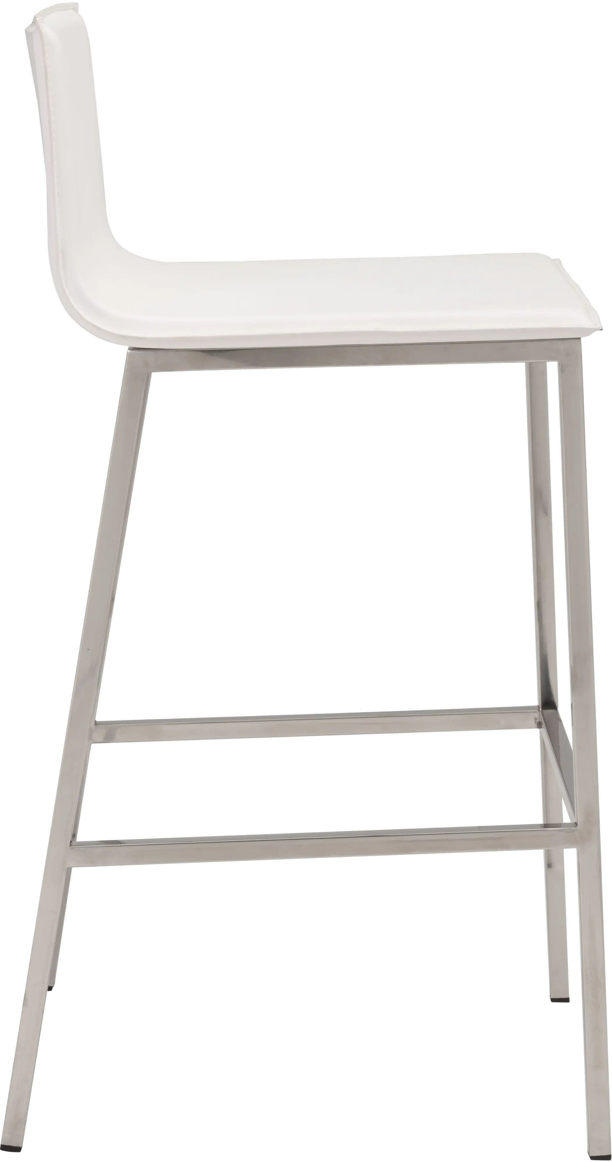 Set of 2 White Leatherette Bar Stools - Marina-4