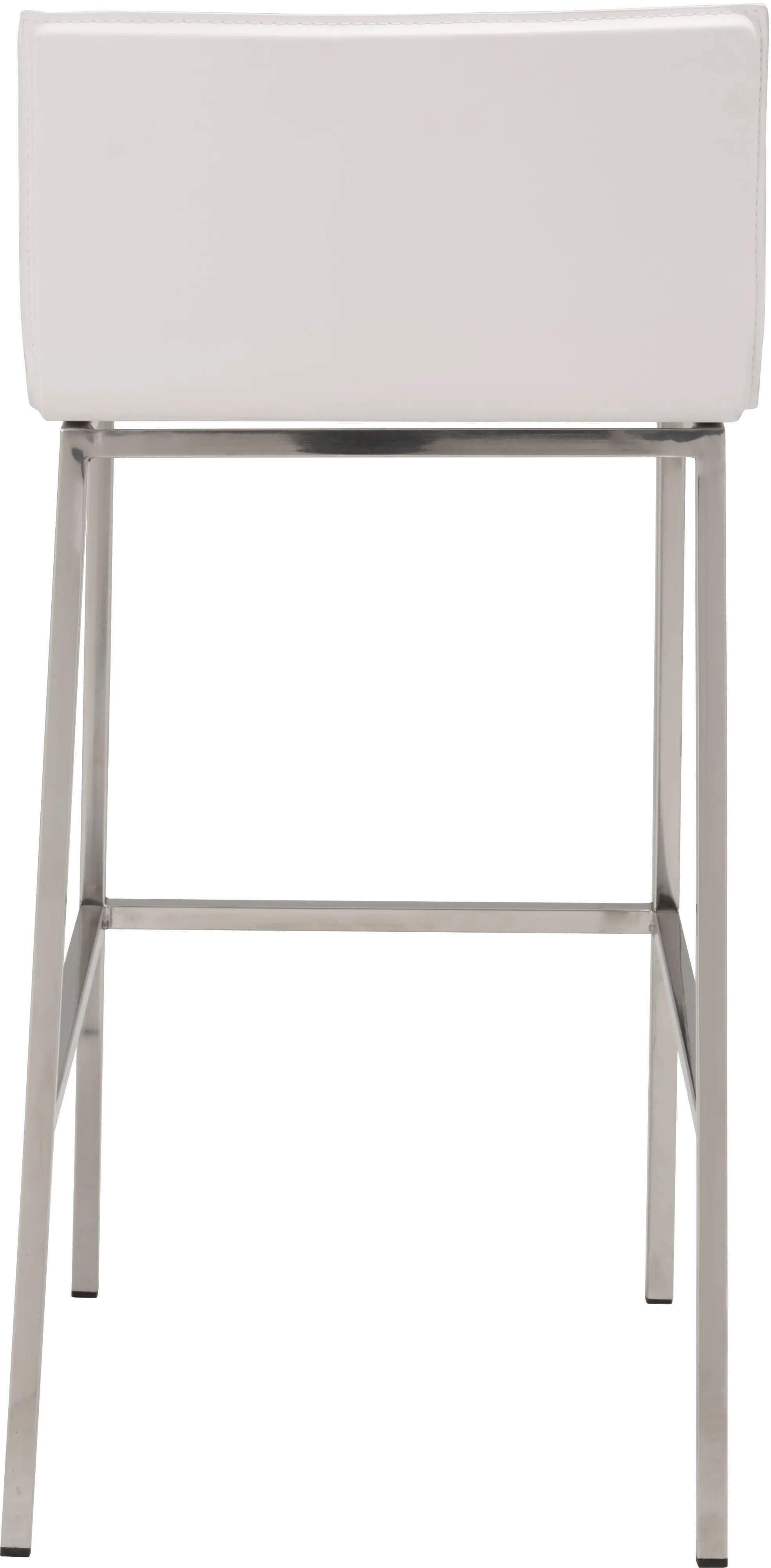 Set of 2 White Leatherette Bar Stools - Marina-5